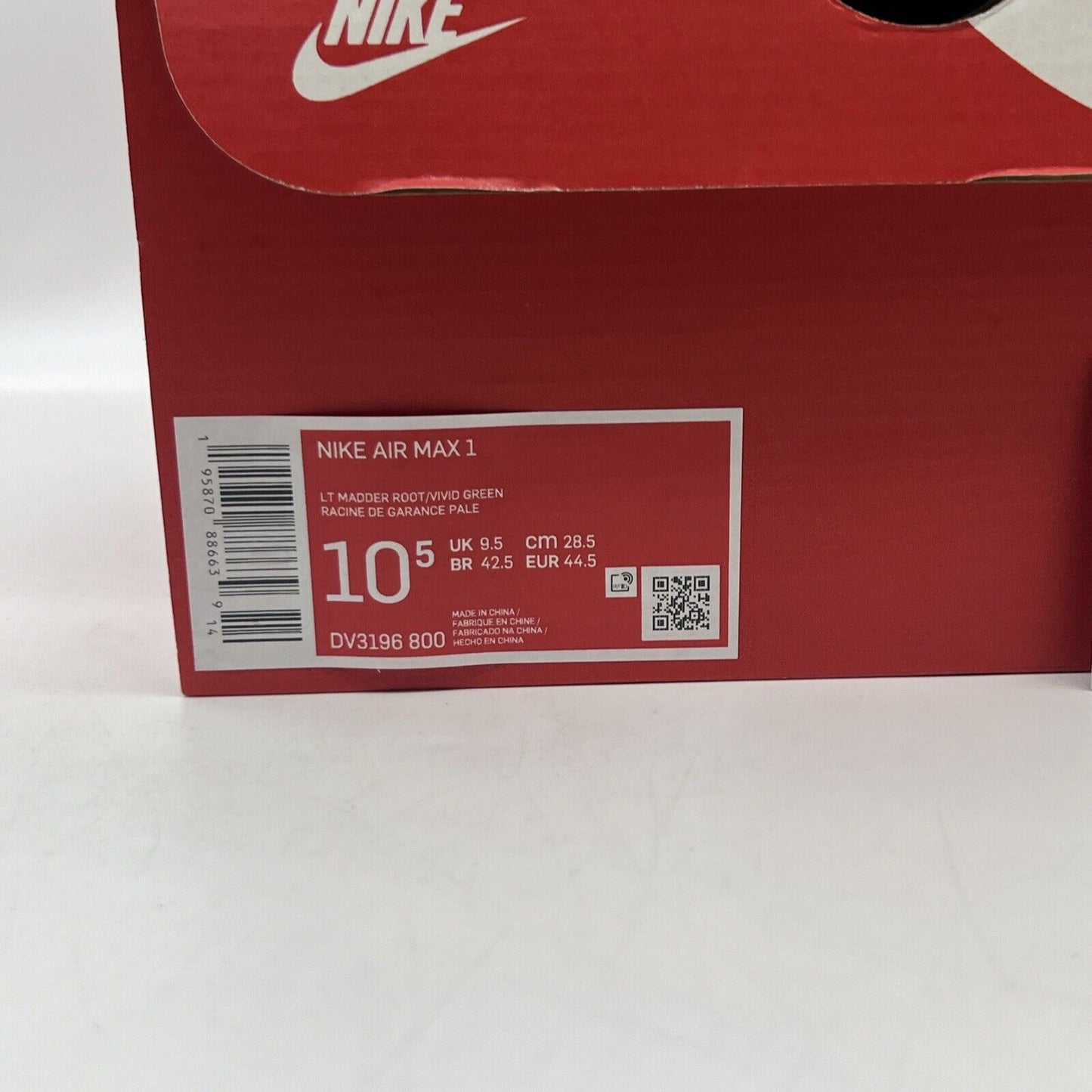 Size 10.5 - Nike Air Max 1 Light Madder Root 2022 Brand New Og All