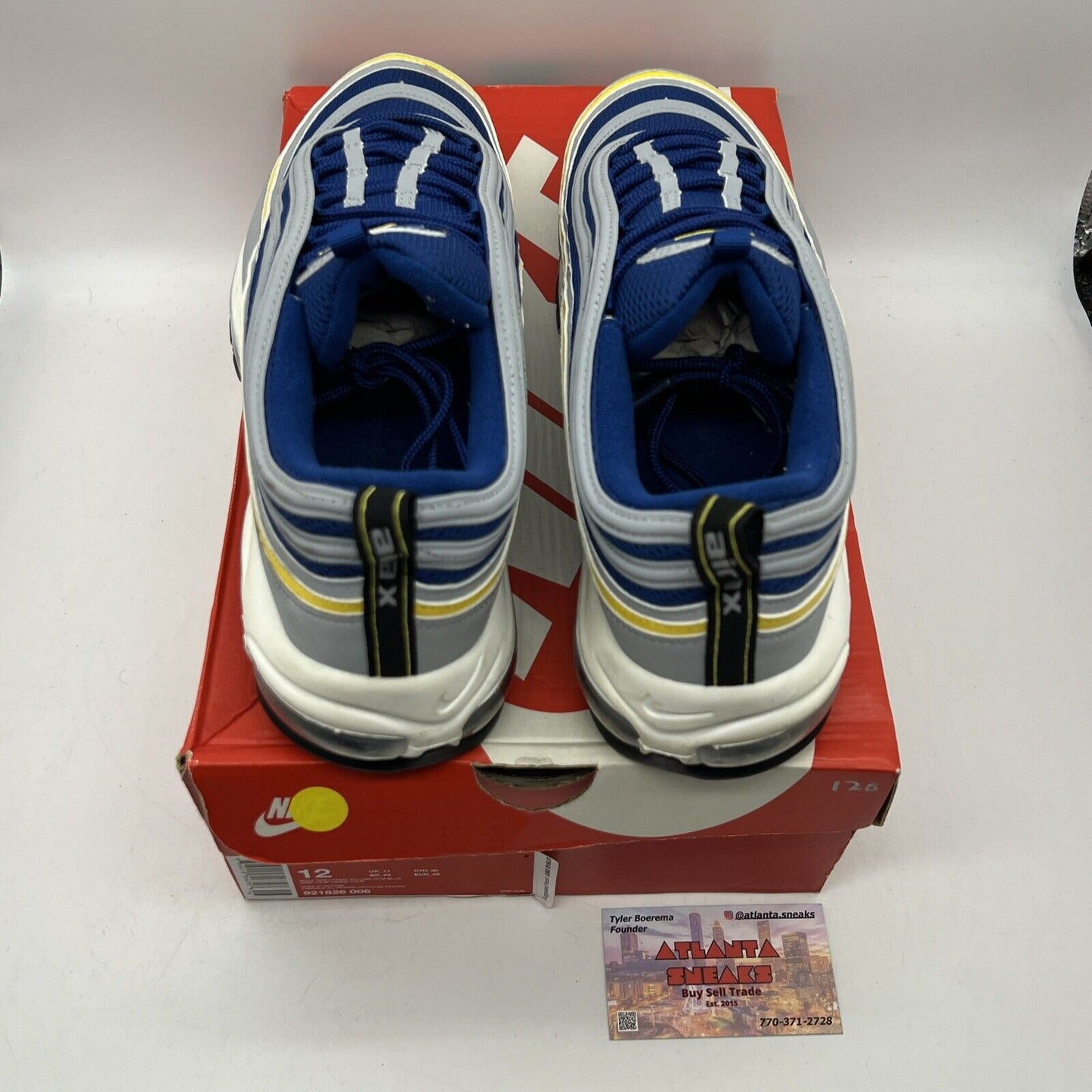 Size 12 - Nike Air Max 97 Tour Yellow Blue White Grey