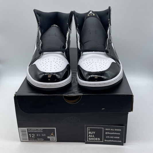 Size 12 - Air Jordan 1 SE Mid Black White Metallic Silver Leather (HV0789-010)