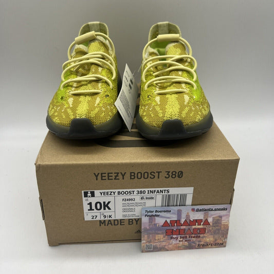 Adidas Yeezy Boost size 10 K 380 'Hylte' Infants FZ4992 Brand New Og All DS