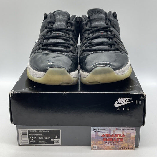 Size 12.5 - Jordan 11 Retro Low 72-10 Black White Leather (AV2187-001)