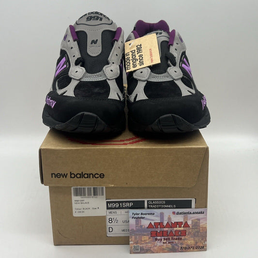 Size 8.5 - New Balance 991 Made in England x Stray Rats Black Purple 2021 Og All