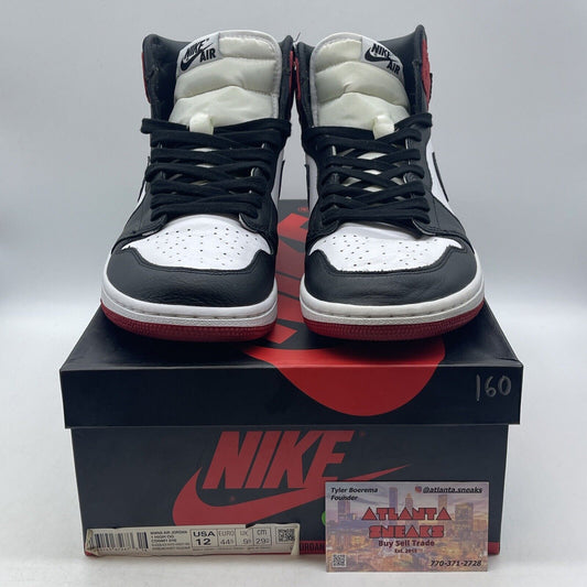 Size 12 W - Air Jordan 1 Retro High Satin Black Toe W White Red (CD0461-016)