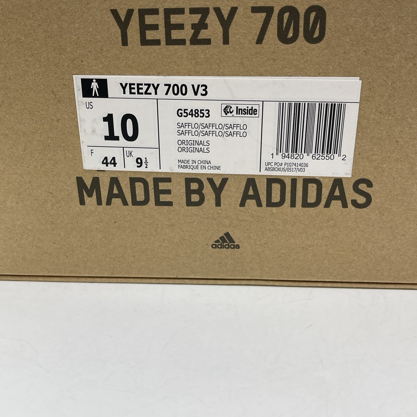 Size 10 - adidas Yeezy 700 V3 Safflower Yellow Black Suede (G54853)