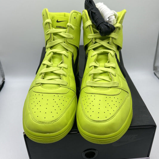 Size 13 - Nike Dunk High AMBUSH Flash Lime Green Black Premium Leather OG All N