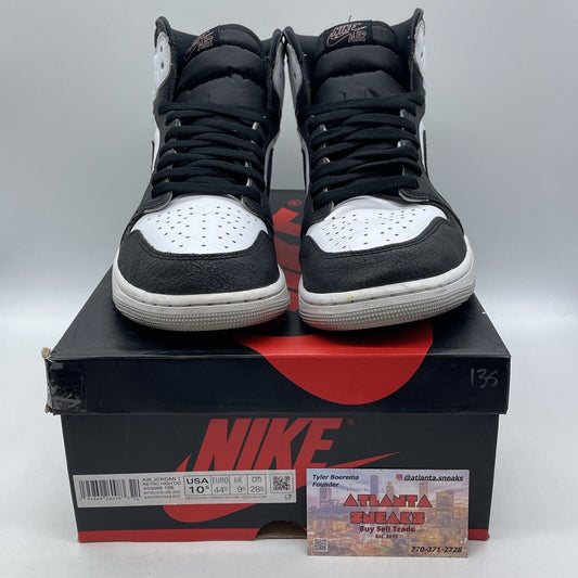 Size 10.5 - Jordan 1 Retro OG High Stage Haze White Black Leather (555088-108)