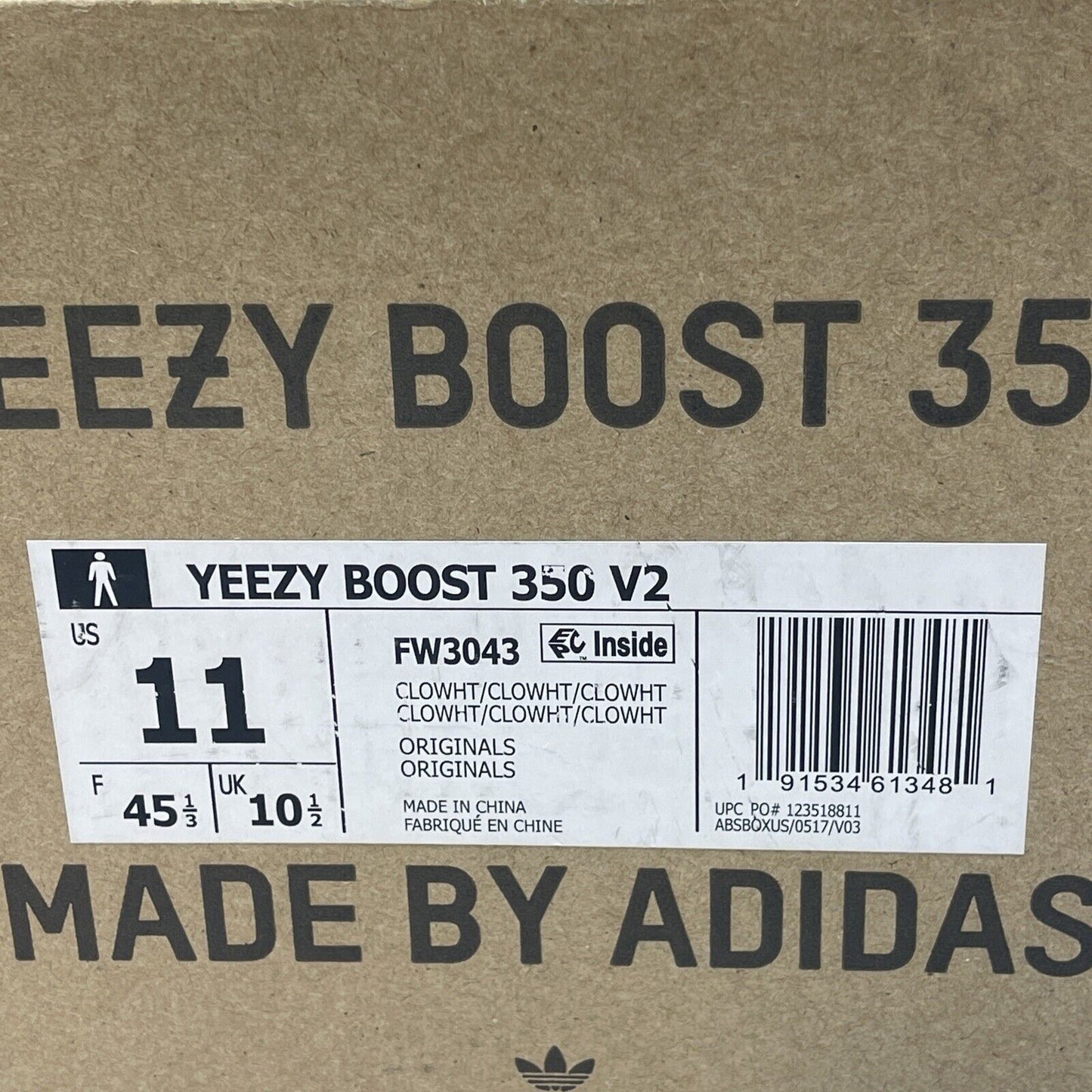 Size 11 - adidas Yeezy Boost 350 V2 Cloud White Non-Reflective White (FW3043)