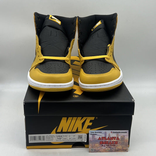 Size 10.5 - Jordan 1 Retro OG High Pollen Brand New Og All Black White Yellow DS