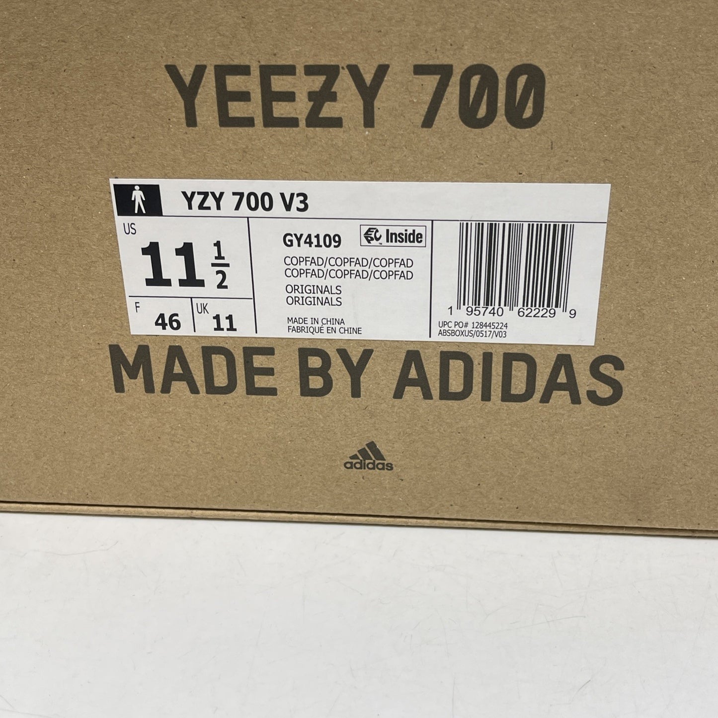 Size 11.5 - adidas Yeezy 700 V3 Copper Fade Black Suede Leather (GY4109)