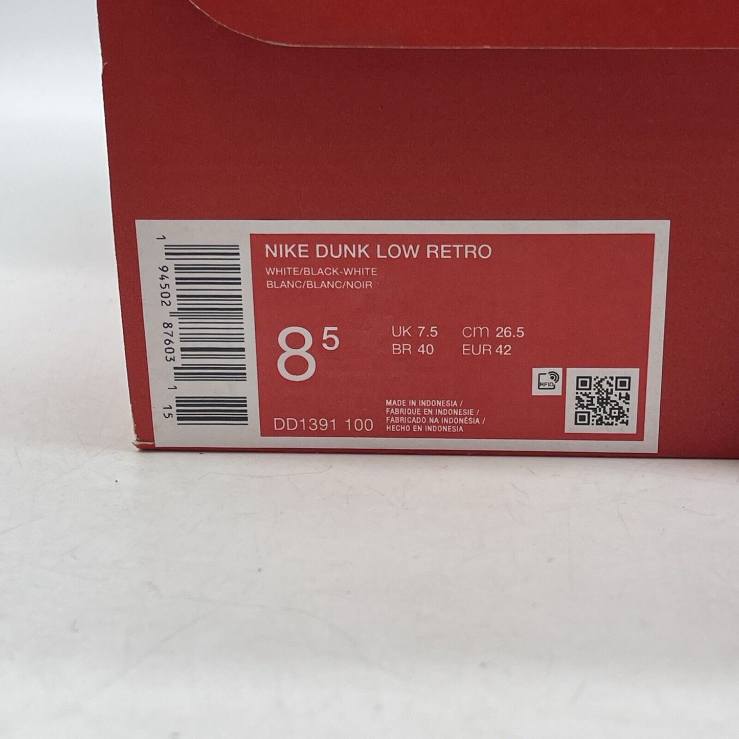 Size 8.5 - Nike Dunk Low Black White Suede Leather (DD1391-100)