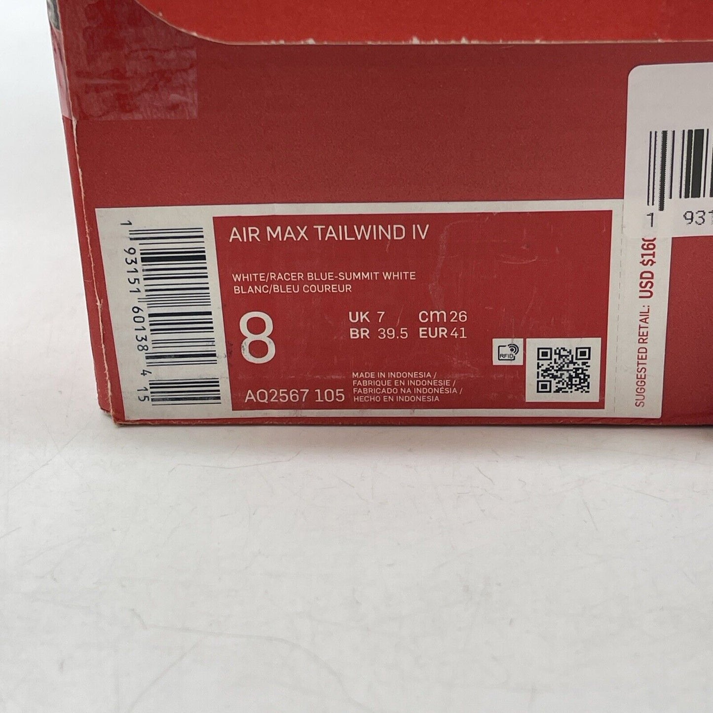 Size 8 - Nike Air Max Tailwind 4 Classic Blue