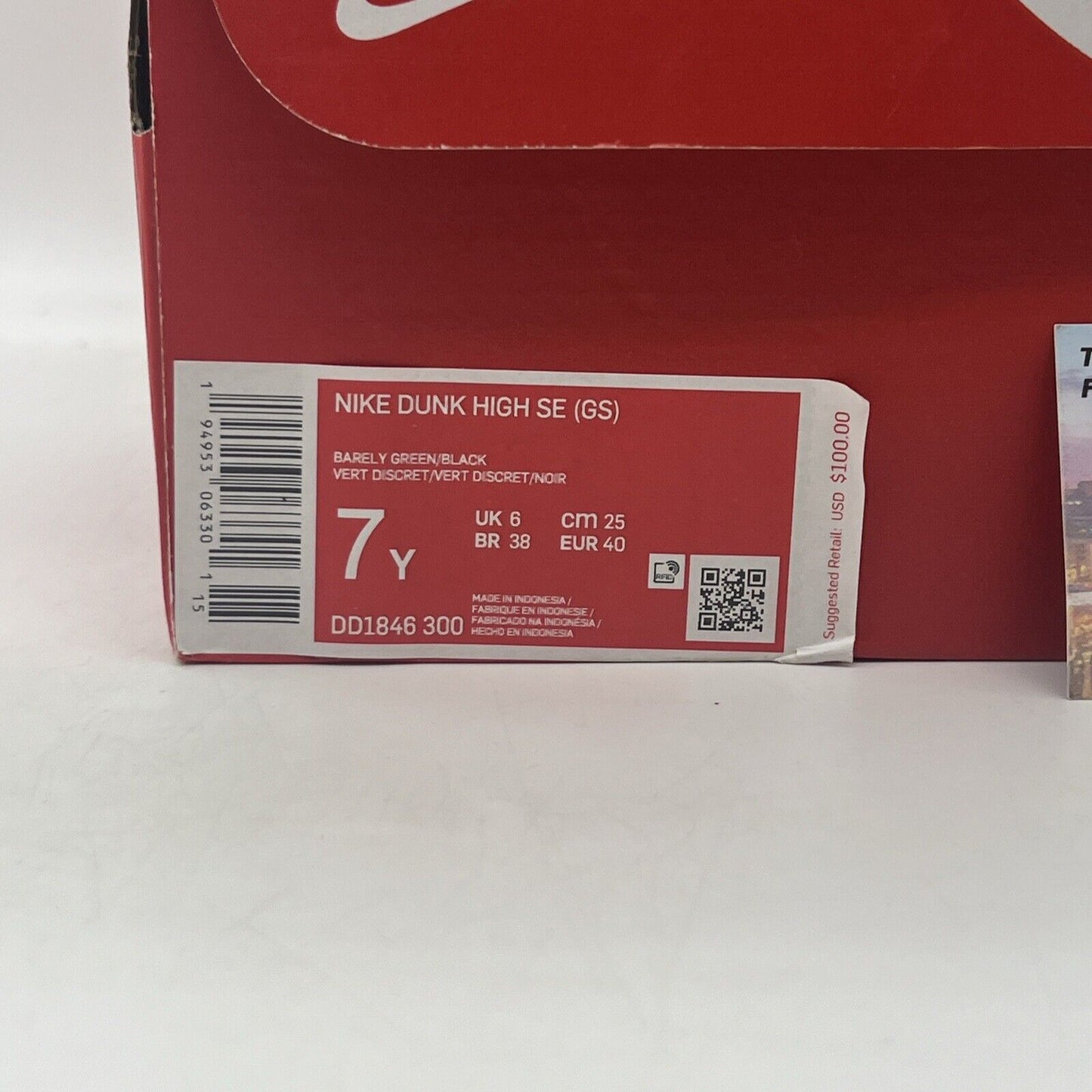 Size 7Y - Nike Dunk SE High All Star 2021 Brand New Og All Black Mint White DS