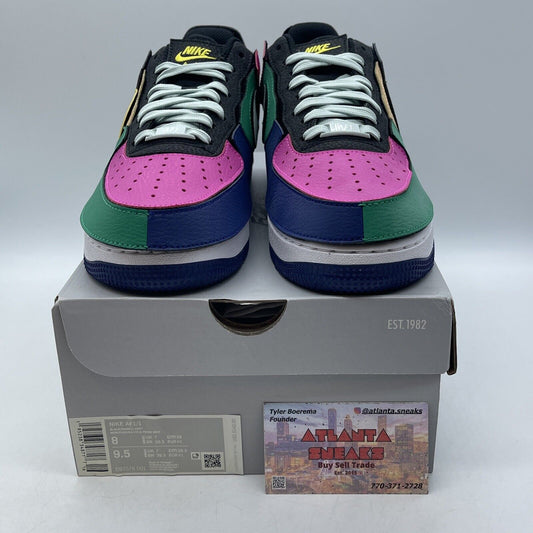 Size 8 - Nike Air Force 1/1 Black Multi-Color White Leather Suede (DB2576-001)