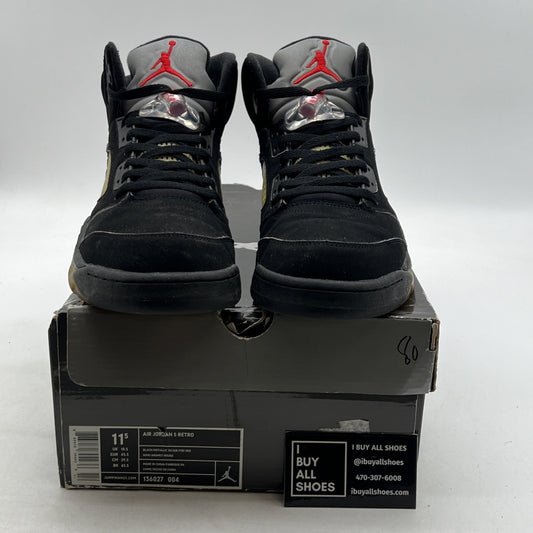 Size 11.5 - Air Jordan 5 Retro 2007 Black Metallic (136027-004)