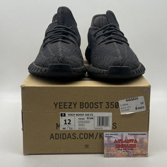 Size 12 - adidas Yeezy Boost 350 V2 Low Black Non-Reflective