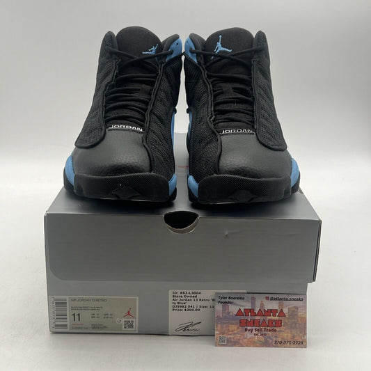 Size 11 - Jordan 13 Retro Mid Black University Blue Suede Leather (DJ5982-041)