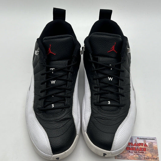 Size 13. Jordan 12 Retro Low Playoffs 2017 Black White Tumbled Leather Red Og