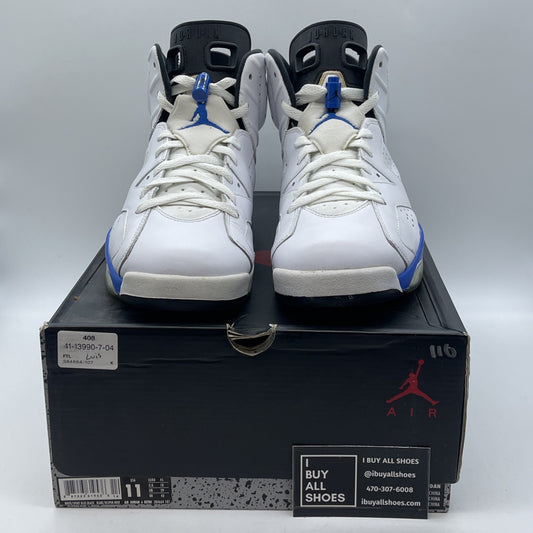 Size 11 - Air Jordan 6 Retro 2014 Sport Blue White Leather (384664-107)