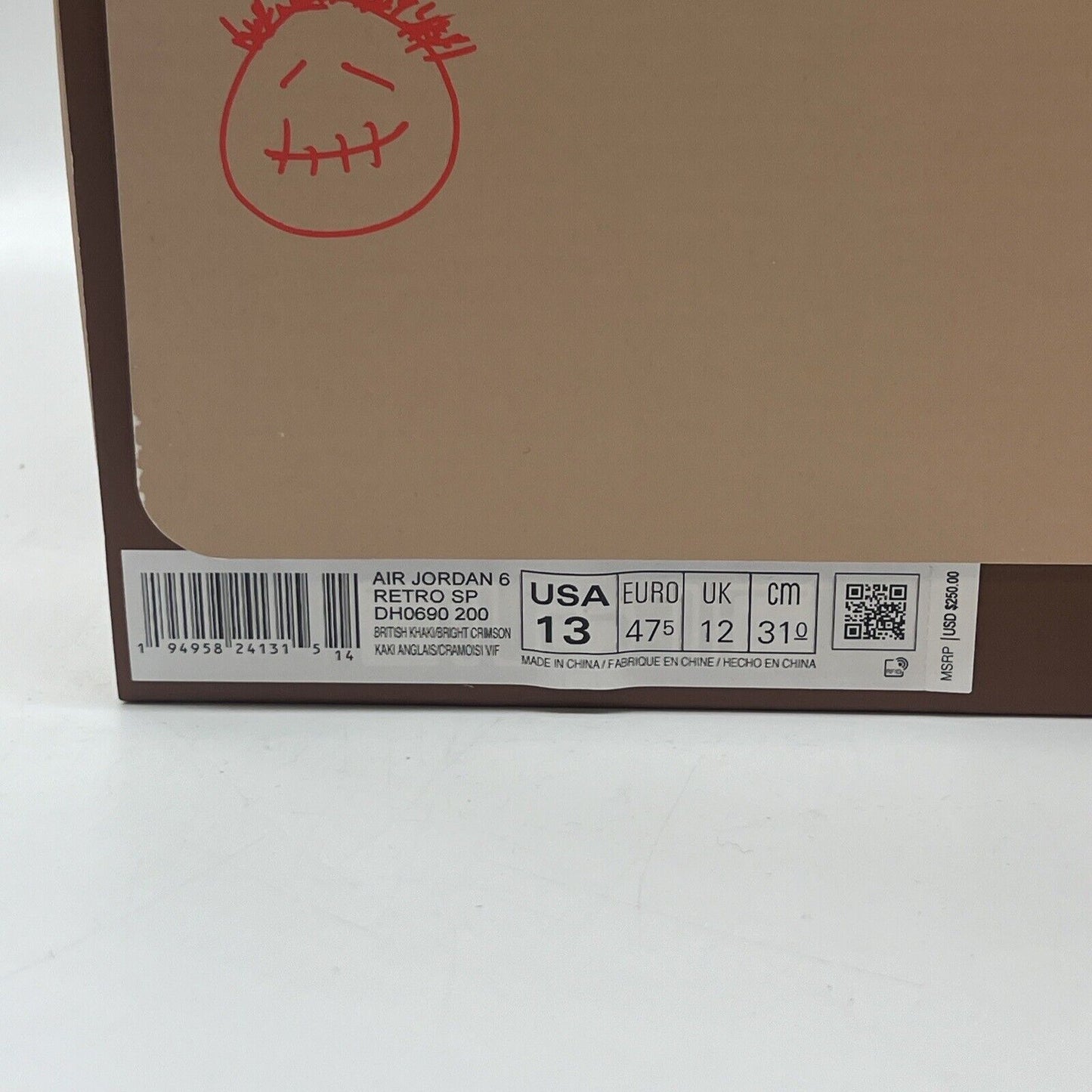 Size 13 - Jordan 6 Retro x Travis Scott Mid British Khaki Brand New Og All