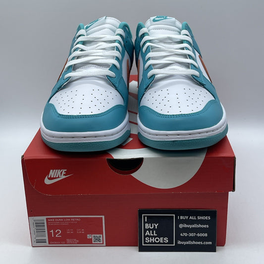 Size 12 - Nike Dunk Low Miami Dolphins Blue White Leather (DV0833-102)