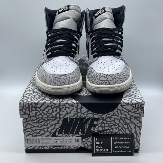Size 12 - Air Jordan 1 Retro OG High White Cement White Grey Suede (DZ5485-052)
