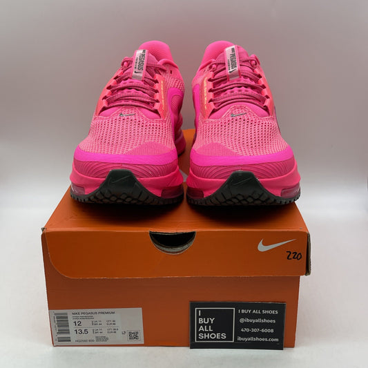 Size 12 - Nike Pegasus Premium Hyper Pink Black Suede Leather (HQ2592-600)
