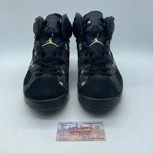 Size 10.5 - Air Jordan 6 Retro Chinese New Year Black Suede Gold (AA2492-021)