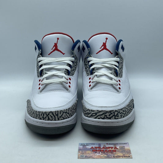 Size 11.5 - Jordan 3 Retro OG Mid True Blue Gray Red White (854262-106)