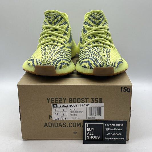 Size 5.5 - adidas Yeezy Boost 350 V2 Low Semi Frozen Yellow Blue (B37572)