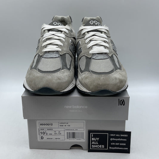 Size 10.5 - New Balance 990v2 Made in USA Grey Suede Leather (M990GY2)