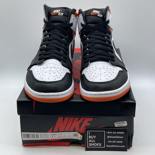 Size 11.5 - Jordan 1 Retro High Electro Orange White Black Leather (555088-180)