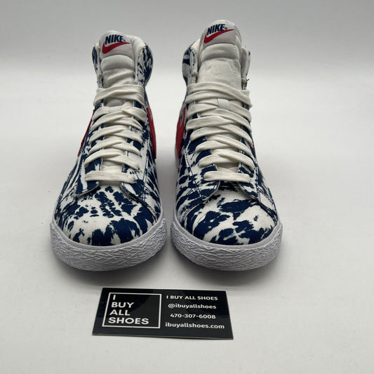Size 7Y - Nike Blazer Mid SE GS Kids Blue Red White (CZ7882-600)