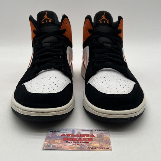 Size 12 - Air Jordan 1 Mid Shattered Backboard Black White Leather (554724-058)
