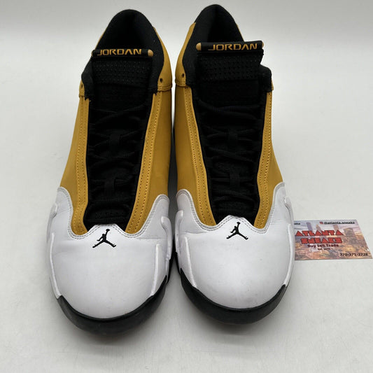 Size 13 - Jordan 14 Retro Light Ginger 2022 Yellow Black White Suede Under Rtail