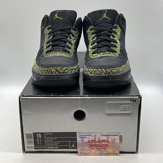 Size 12 - Air Jordan Fusion 3 Ls Black Green Suede Leather (333300-031)