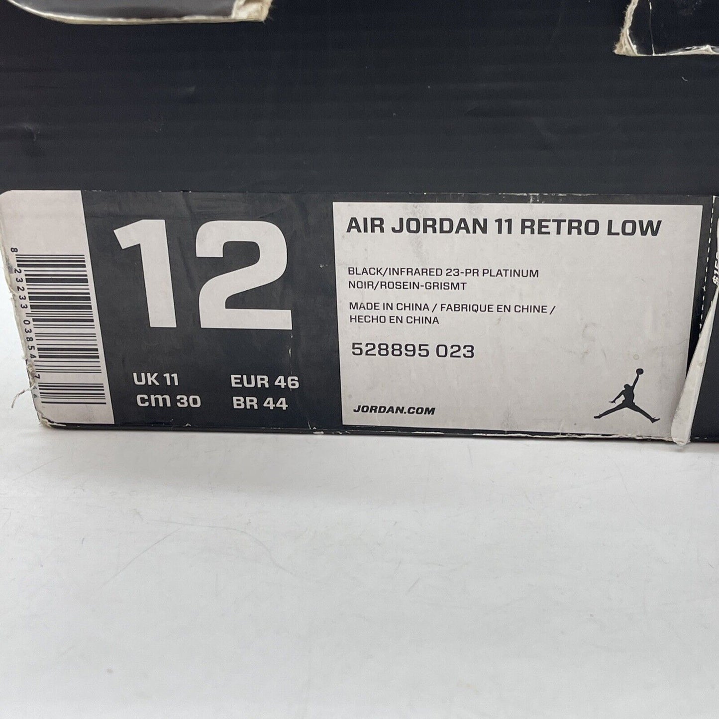 Size 12 - Air Jordan 11 Retro Low Infrared 23 Black Suede Leather (528895-023)