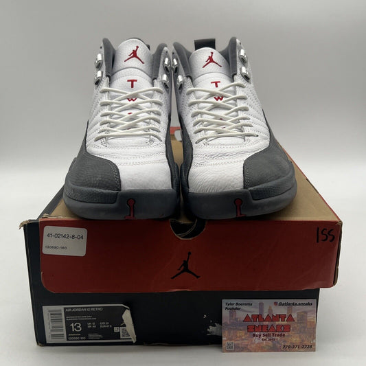 Size 13 - Air Jordan 12 Retro Dark Grey White Leather (130690-160)