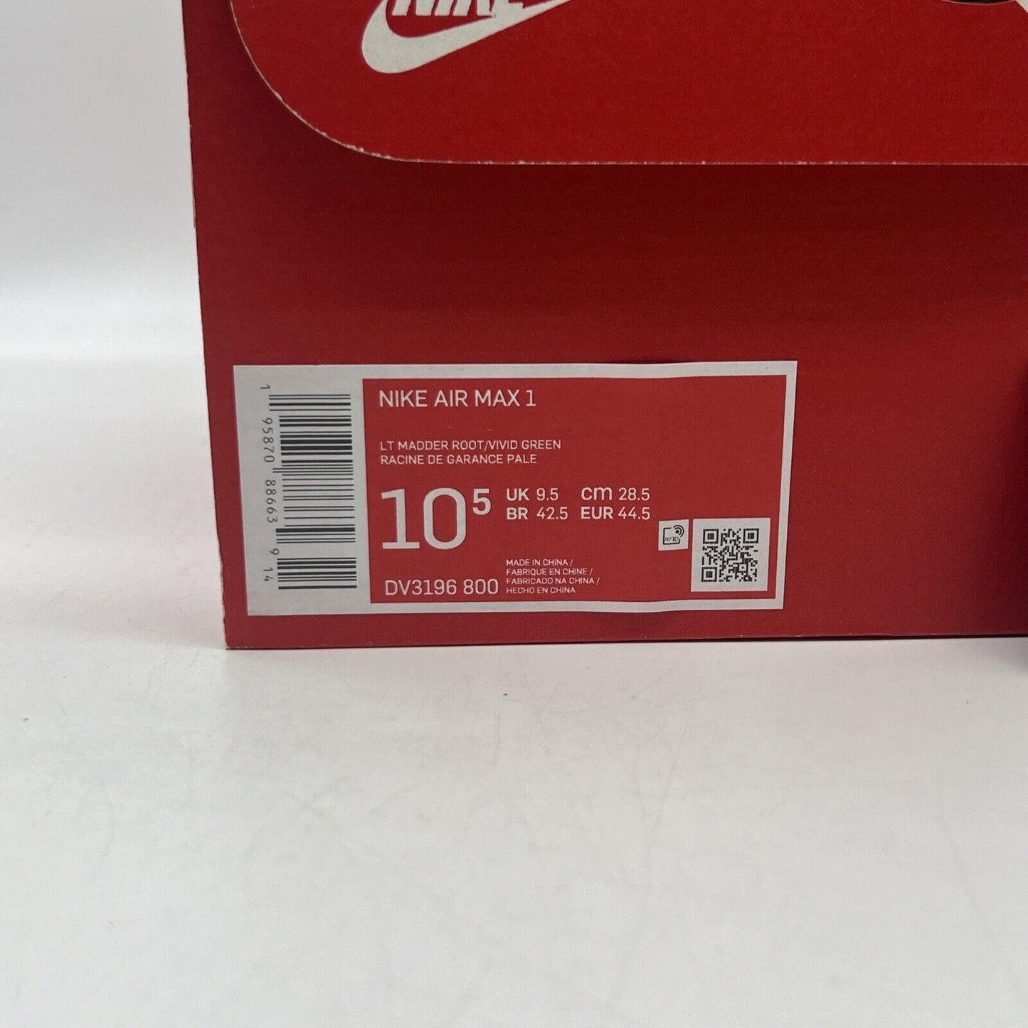 Size 10.5 - Nike Air Max 1 Light Madder Root 2022 Brand New Og All