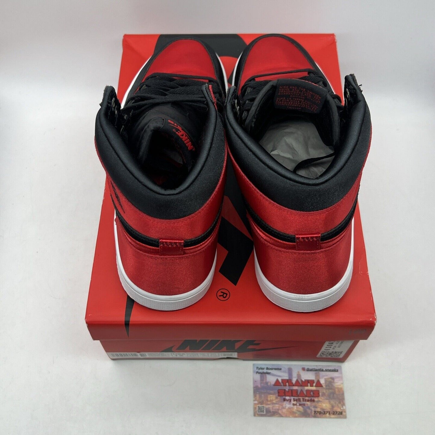 Size 12 - Air Jordan 1 Retro OG 2023 High Satin Bred W Black White (FD4810-061)