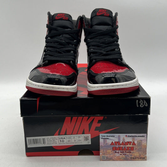 Size 10 - Jordan 1 Retro OG High Patent Bred Black Red White (555088-063)