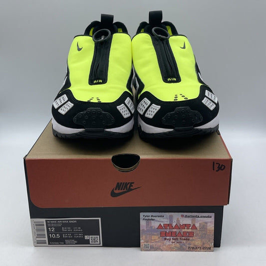 Size 12W - Nike Air Sunder Max Electric Green Black grey Suede (FZ2068-700)