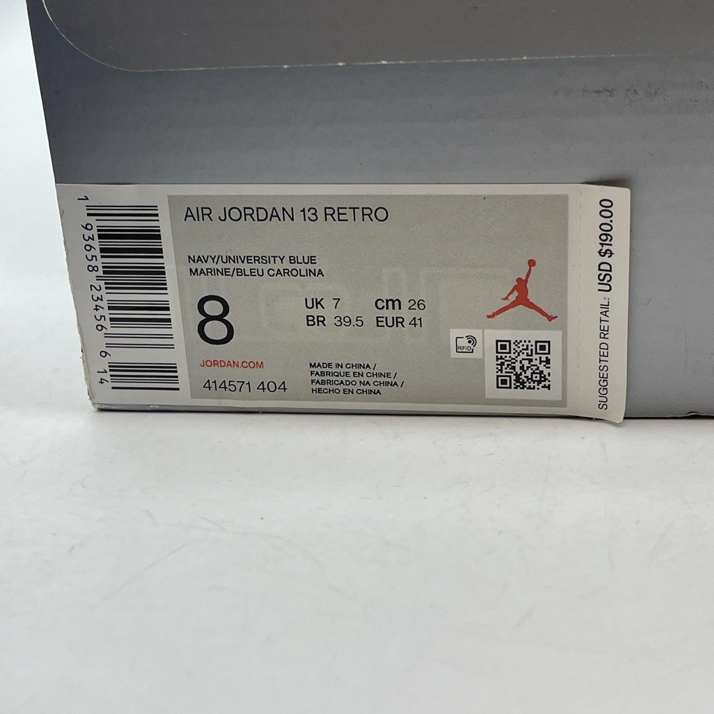 Size 8 - Jordan 13 Retro Mid Flint Grey White Leather Suede (414571-404)