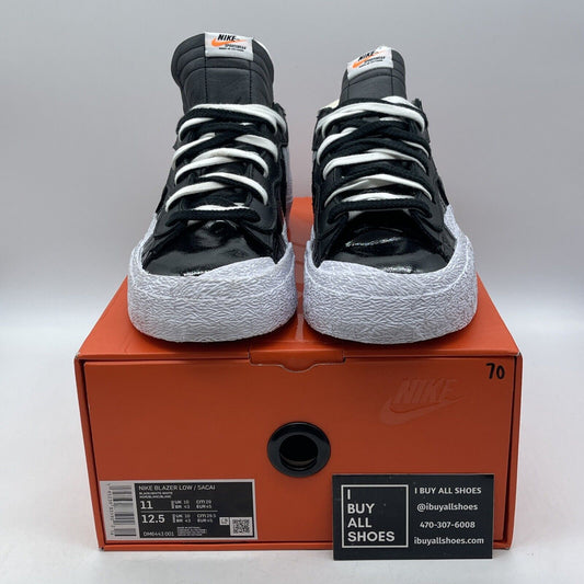 Size 11 - Nike sacai x Blazer Low Black Patent White Suede Leather (DM6443-001)
