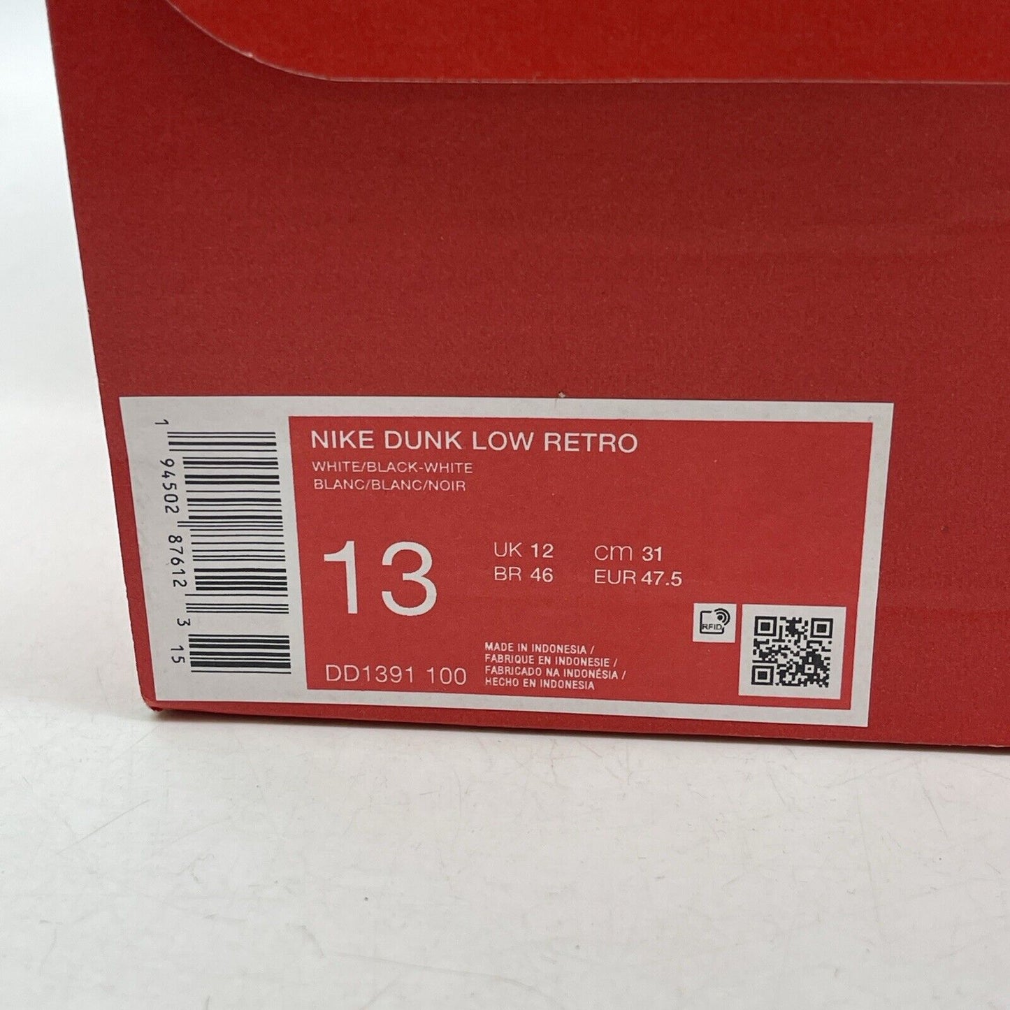 Size 13 - Nike Dunk Low Black White Suede Leather (DD1391-100)