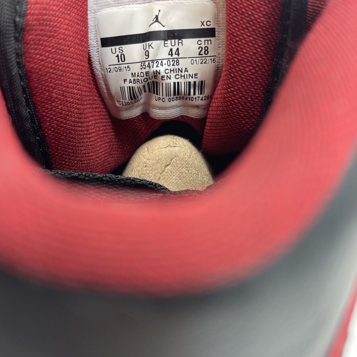 Size 10 - Air Jordan 1 Mid Black Red White Leather (554724-028)