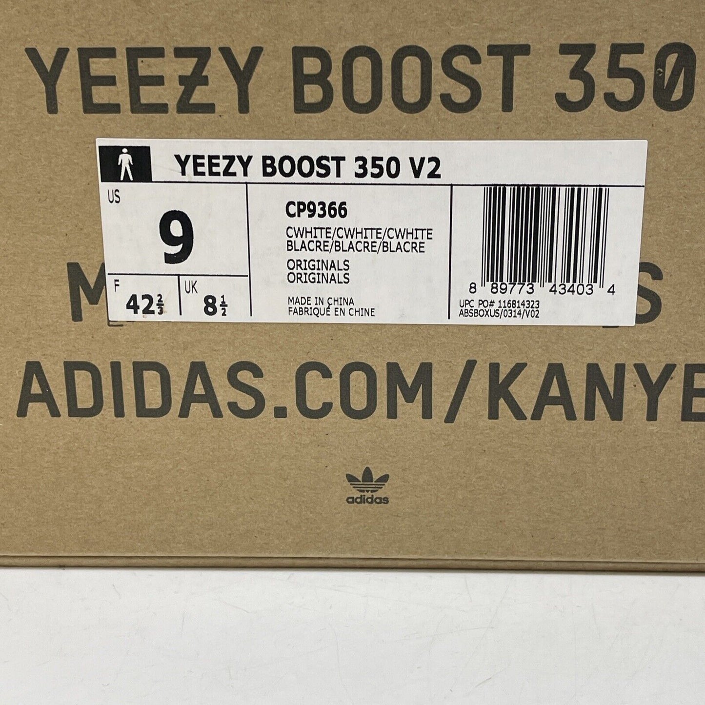 Size 9 - adidas Yeezy Boost 350 V2 Low Cream White / Triple White Suede (CP9366)