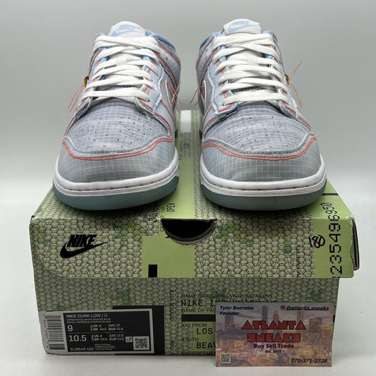 Size 9 - Nike Dunk Low x Union LA Passport Pack - Argon White Blue (DJ9649-400)