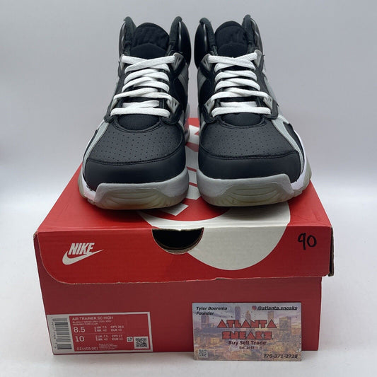 Size 8.5 - Nike Air Trainer SC High Raiders Black White Silver Suede (DZ4405-001