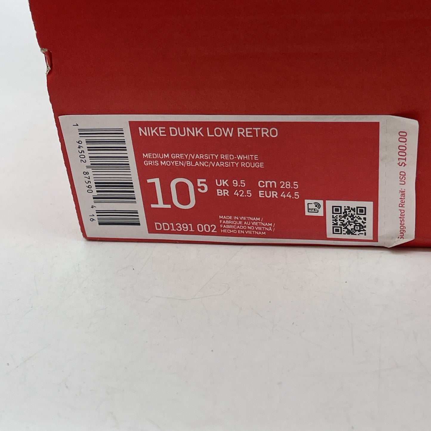 Size 10.5 - Nike Dunk Low SP UNLV 2021 (DD1391-002)
