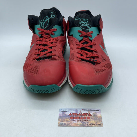 Size 11.5 - Nike LeBron 9 Low Liverpool Red White Blue Suede Leather 510811-601